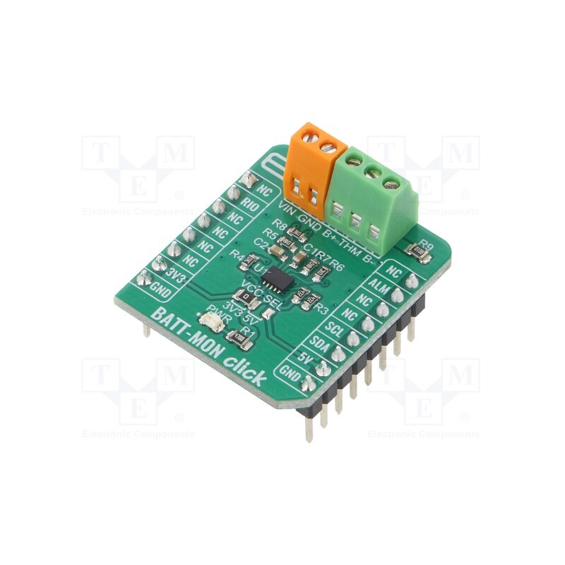 1 pcs x MIKROE - BATT-MON CLICK - Click board, charger, GPIO,I2C, STC3115, prototype board