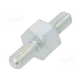 10 pcs x DREMEC - 427X05 - Screwed spacer sleeve, 5mm, Ext.thread: M4, hexagonal, steel, zinc