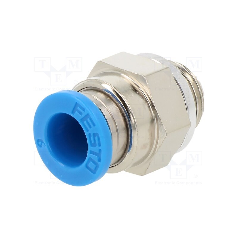 1 pcs x FESTO-186096 - Push-in fitting, straight, -0.95÷6bar, Gasket: NBR rubber, QS, 6mm
