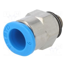 1 pcs x FESTO-153306 - Push-in fitting, straight, -0.95÷6bar, Gasket: NBR rubber, QSM
