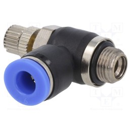 1 pcs x PNEUMAT-188.018-6 - Throttle-check valve, -0.95÷15bar, nickel plated brass,PBT