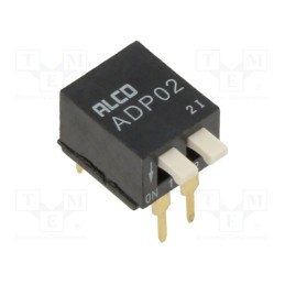 1 pcs x TE Connectivity - 1571999-1 - Switch: DIP-SWITCH, ON-OFF, 0.1A/24VDC, Pos: 2, -30÷85°C, THT, ADP