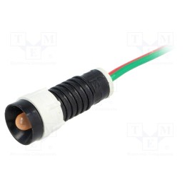 1 pcs x POLAM-ELTA - LO-D5-24AC/DC - Indicator: LED, recessed, orange, 24VDC, 24VAC, Ø11mm, IP40, plastic