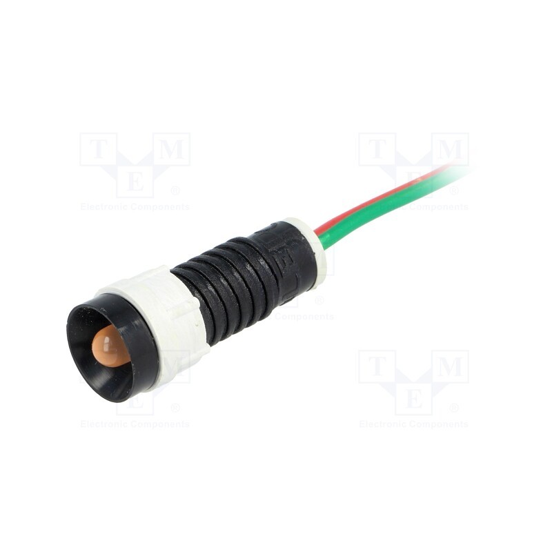 1 pcs x POLAM-ELTA - LO-D5-24AC/DC - Indicator: LED, recessed, orange, 24VDC, 24VAC, Ø11mm, IP40, plastic