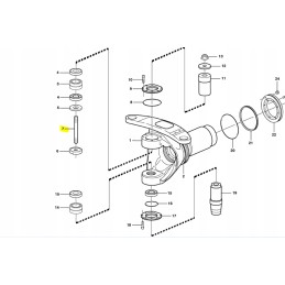 Threaded pin of the frame hitch of a Volvo dump truck