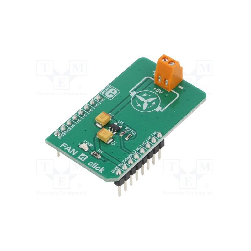1 pcs x MIKROE - FAN 4 CLICK - Click board, fan controller, I2C, TC1695, prototype board, 5VDC