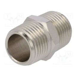 1 pcs x PNEUMAT-36527 - Nipple, straight, nickel plated brass, Thread: G 1/2', max.300°C