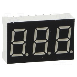 1 pcs x WENRUN - LTD036BUE-101B-02 - Display: LED, 7-segment, 9.14mm, 0.36', No.char: 3, red, 6.5mcd