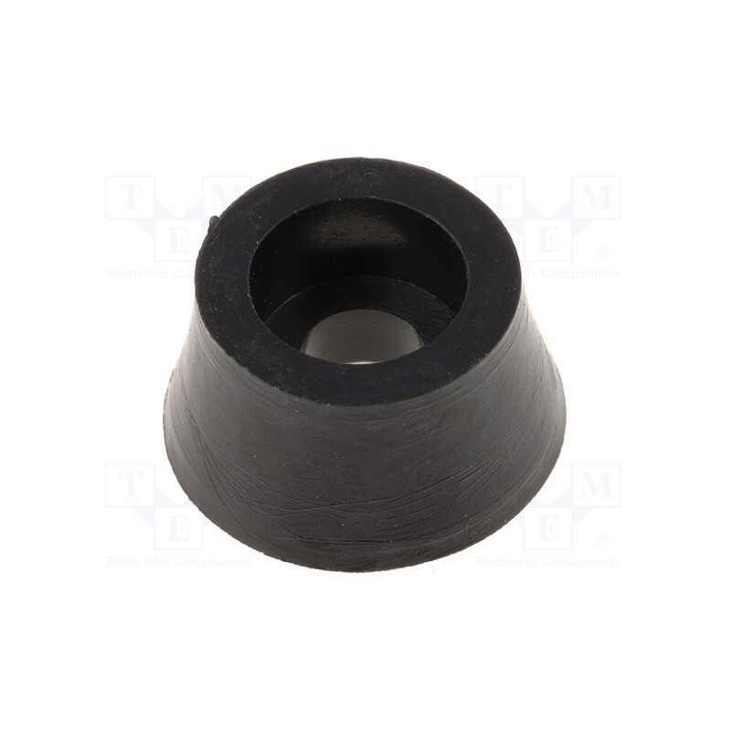 10 pcs x FIX&FASTEN - NF-009 - Foot, black, polyetylene, A: 11mm, B: 8.8mm, C: 6mm, E: 5.7mm, D: 3.5mm