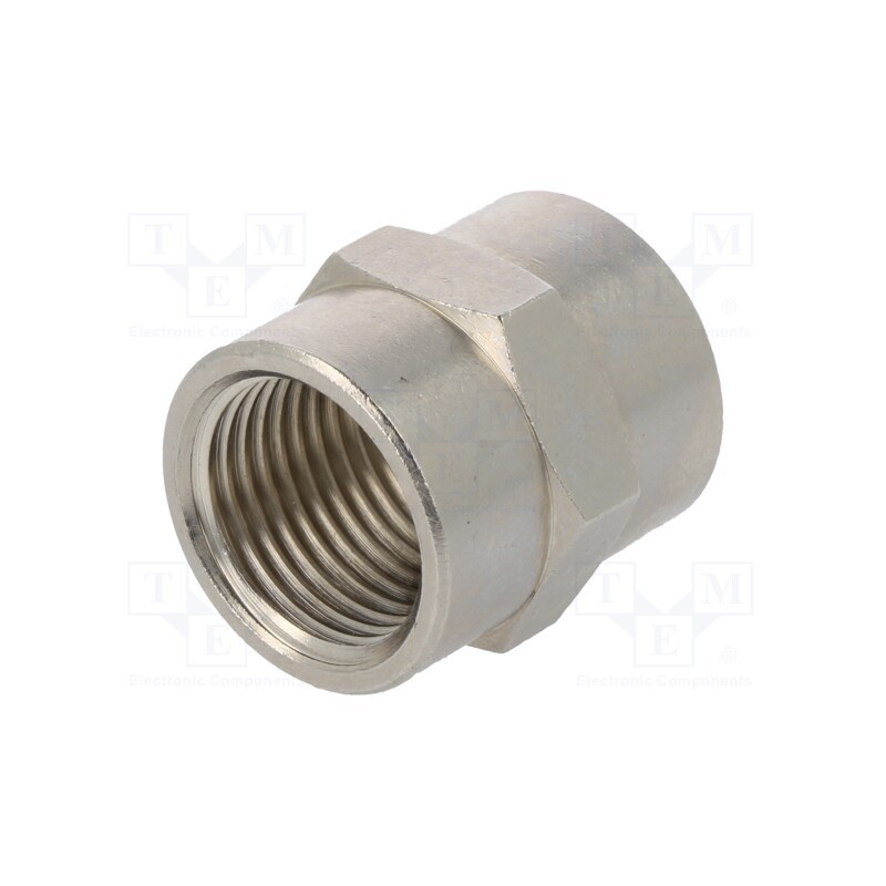 1 pcs x PNEUMAT-401770 - Muff, straight, nickel plated brass, Thread: G 1/2', max.300°C