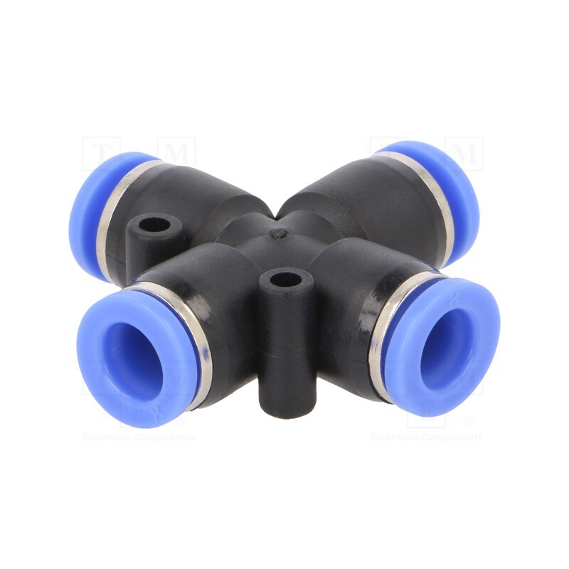 2 pcs x PNEUMAT-139.008 - Push-in fitting, -0.95÷15bar, PBT, Features: 4-fold branch