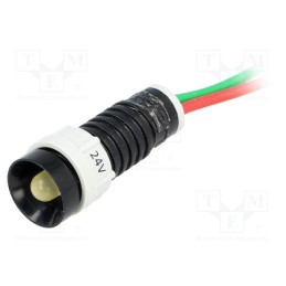 1 pcs x POLAM-ELTA - LY-D5-24AC/DC - Indicator: LED, recessed, yellow, 24VDC, 24VAC, Ø11mm, IP40, plastic