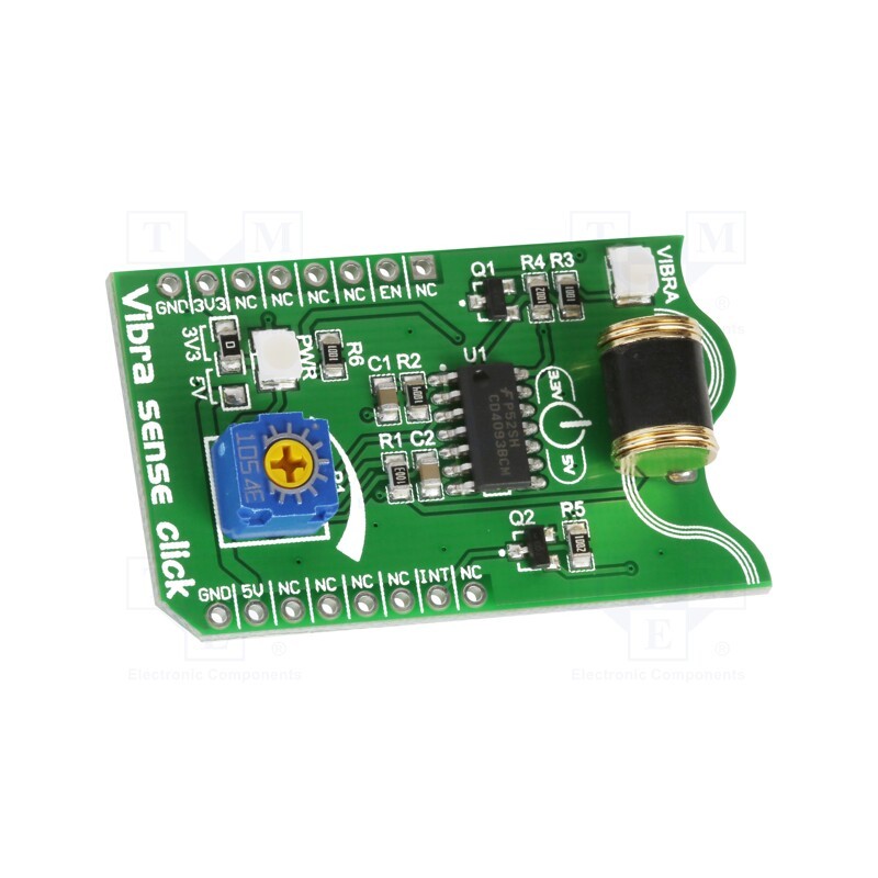1 pcs x MIKROE - VIBRA SENSE CLICK - Click board, vibration sensor, GPIO, CD4093BCM, prototype board