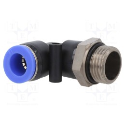 1 pcs x PNEUMAT-125.012-12 - Push-in fitting, angled, -0.95÷15bar, PBT, Thread: G 1/2', 0÷60°C