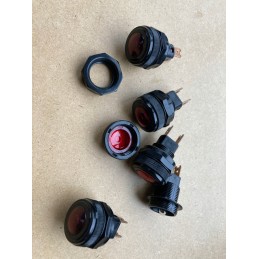 Red indicator light 12 24v universal 5 pcs