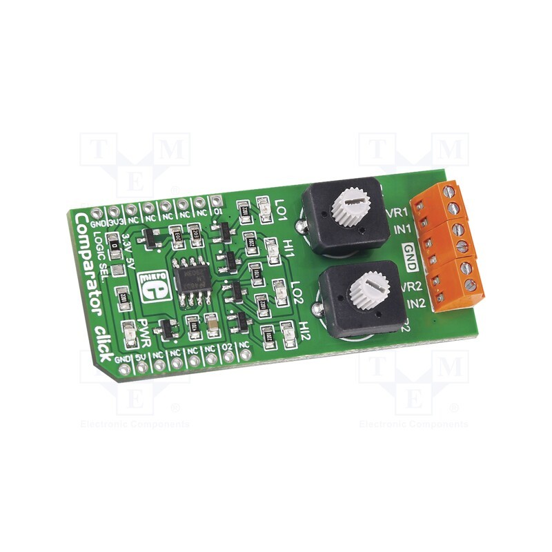1 pcs x MIKROE - COMPARATOR CLICK - Click board, comparator, GPIO, LM2903, prototype board