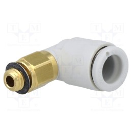 1 pcs x SMC-KQ2L06-M5A - Push-in fitting, threaded,angled 90°, -1÷10bar, Thread: M5