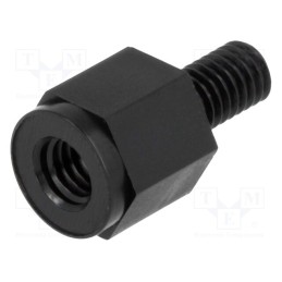 10 pcs x DREMEC - 287X8 - Screwed spacer sleeve, hexagonal, polyamide, M4, M4, L: 8mm, black
