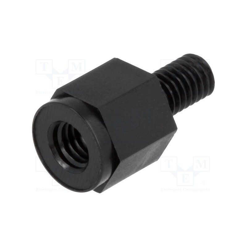 10 pcs x DREMEC - 287X8 - Screwed spacer sleeve, hexagonal, polyamide, M4, M4, L: 8mm, black