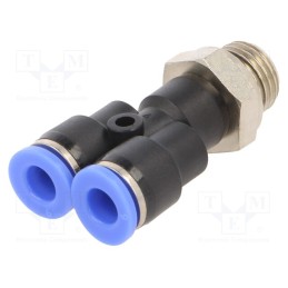 1 pcs x PNEUMAT-133.014-6 - Push-in fitting, Y-Yap spliYYer, -0.95÷15bar, Thread: G 1/4'