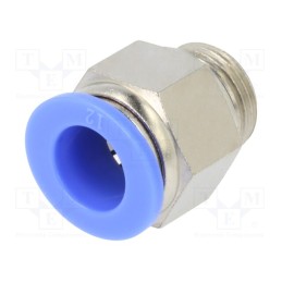 1 pcs x PNEUMAT-122.038-12 - Push-in fitting, straight, -0.95÷15bar, nickel plated brass