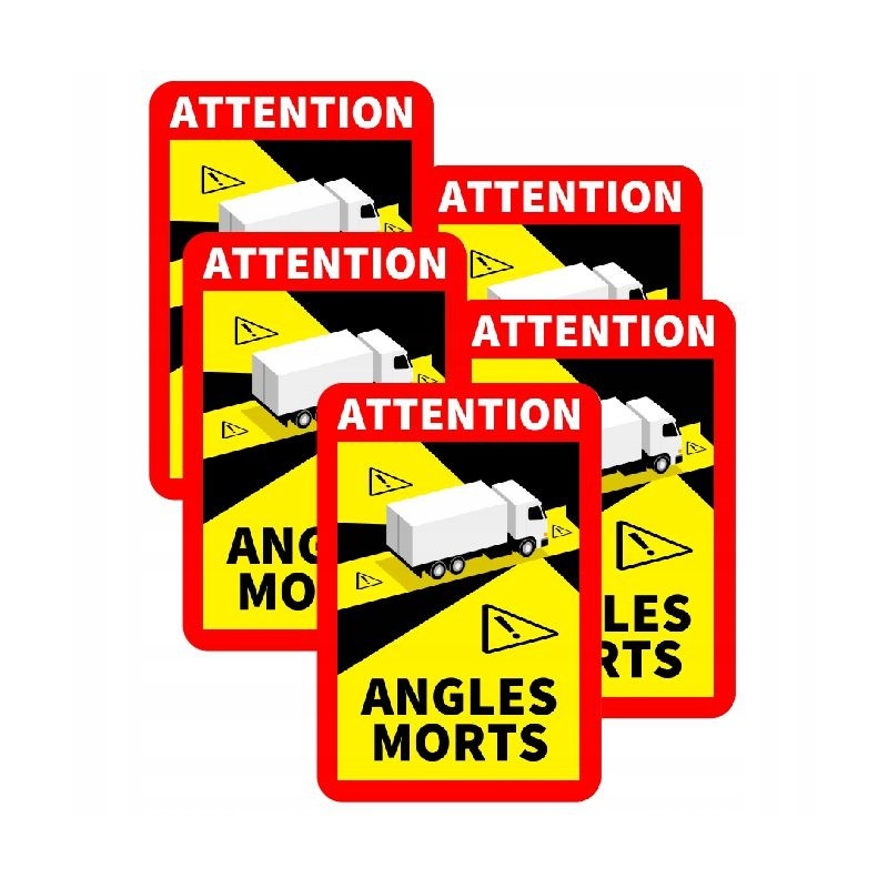 Angles morts sticker truck blind spots set of 5 pcs