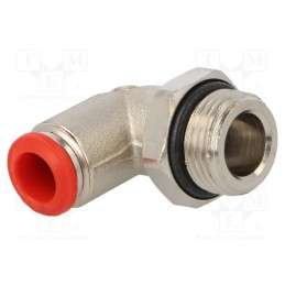 1 pcs x AIGNEP-50116 8-3/8 - Push-in fitting, angled, -0.99÷20bar, nickel plated brass