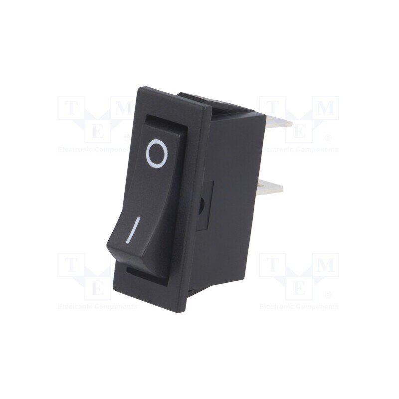 1 pcs x SCI - RS13-91A-01-BB-2D - ROCKER, SPST, Pos: 2, ON-OFF, 10A/250VAC, black, none, 50mΩ, UL94V-2