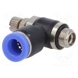 1 pcs x PNEUMAT-188.018-8 - Throttle-check valve, -0.95÷15bar, nickel plated brass,PBT