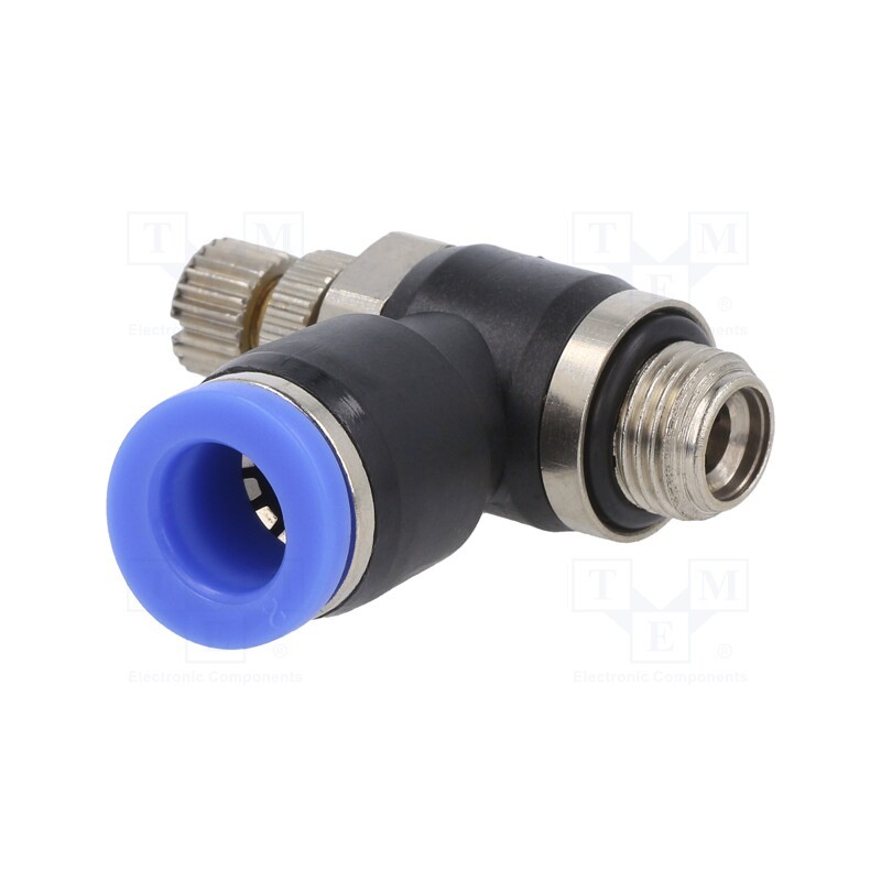 1 pcs x PNEUMAT-188.018-8 - Throttle-check valve, -0.95÷15bar, nickel plated brass,PBT