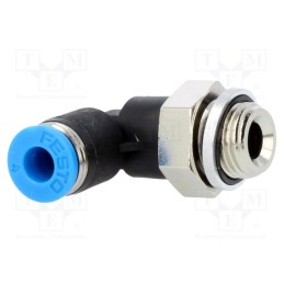 1 pcs x FESTO-186116 - Push-in fitting, angled 90°, -0.95÷6bar, Gasket: NBR rubber, QS