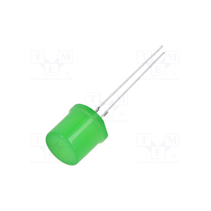 1 pcs x OPTOSUPPLY - OSG5DAA6K4A - LED, 9.7mm, green, 750÷1120mcd, 180°, Front: flat, 2.7÷3.4V, round