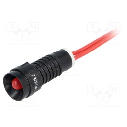 1 pcs x POLAM-ELTA - LR-D5-230AC - Indicator: LED, recessed, red, 230VAC, Ø11mm, IP40, leads 300mm