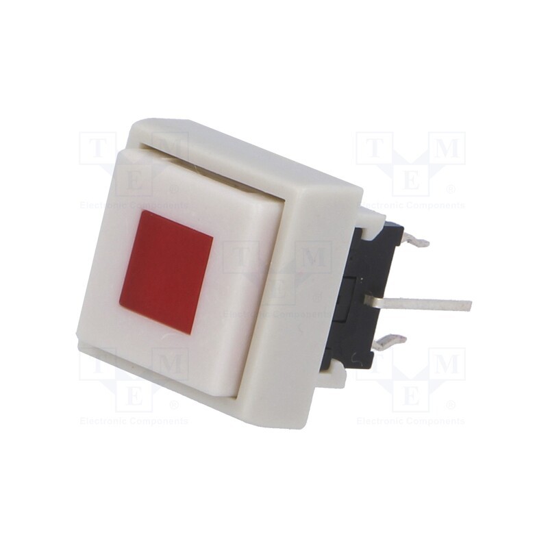 1 pcs x HIGHLY ELECTRIC - PB6135AL-1 - Switch: keypad, Pos: 2, DPDT, 0.1A/30VDC, white, LED, red, THT, 1.5N