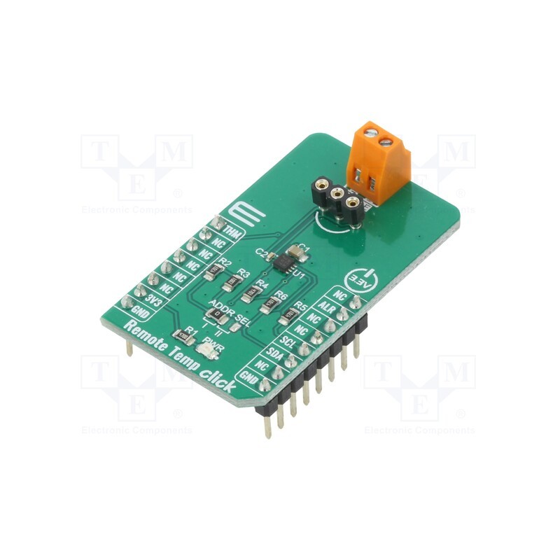 1 pcs x MIKROE - REMOTE TEMP CLICK - Click board, temperature sensor, I2C, EMC1833, prototype board