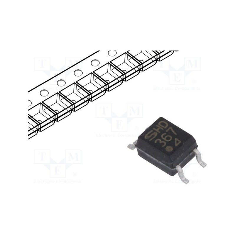1 pcs x SHARP - PC367NJ0000F - Optocoupler, SMD, Ch: 1, OUT: transistor, Uinsul: 3.75kV, Uce: 80V