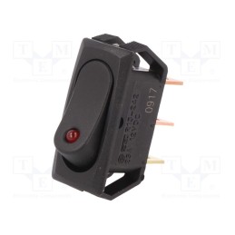 1 pcs x SCI - R13-242L-01-BBR - ROCKER, SPST, Pos: 2, ON-OFF, 25A/12VDC, black, LED,point, 12VDC