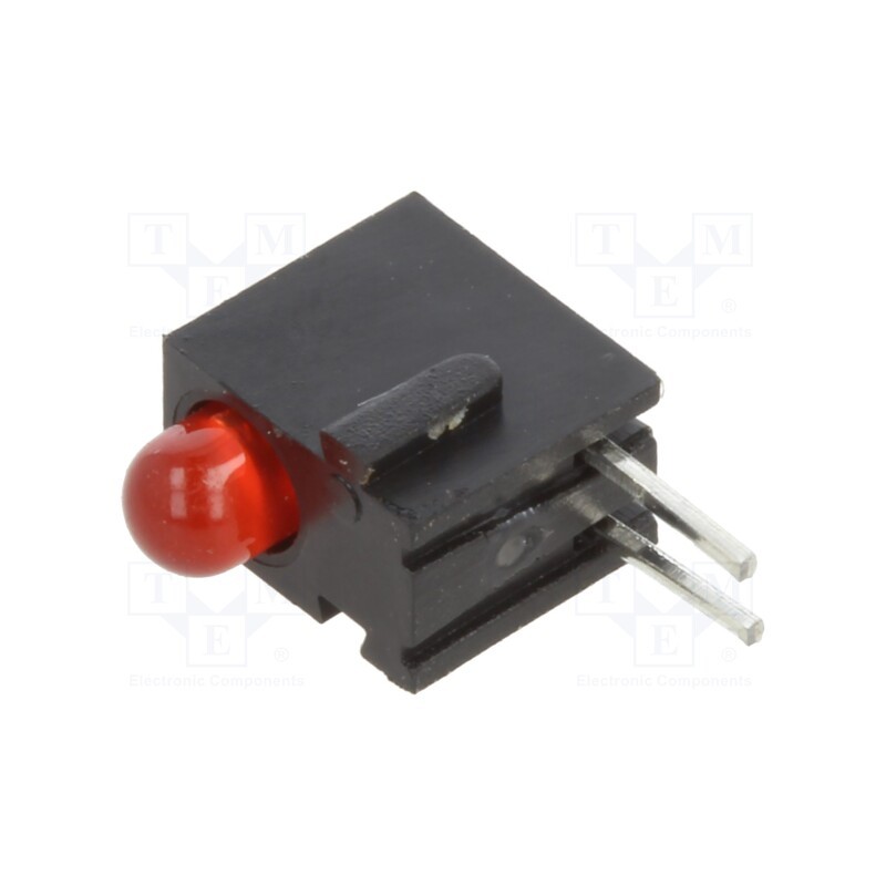 1 pcs x BIVAR - H100CHD - LED, in housing, red, 3mm, No.of diodes: 1, 20mA, Lens: diffused, 45°