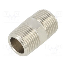 2 pcs x PNEUMAT-36593 - Nipple, straight, nickel plated brass, Thread: G 3/8', max.300°C