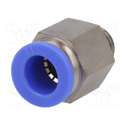 1 pcs x PNEUMAT-122.014-12 - Push-in fitting, straight, -0.95÷15bar, nickel plated brass