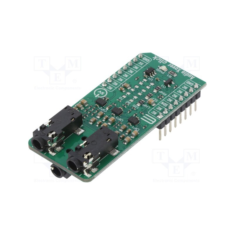 1 pcs x MIKROE - AUDIO XOVER CLICK - Click board, amplifier, GPIO, MCP6H012, prototype board, 5VDC