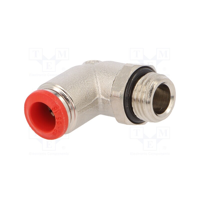 1 pcs x AIGNEP-50116 8-1/4 - Push-in fitting, angled, -0.99÷20bar, nickel plated brass