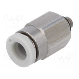 1 pcs x SMC-KQ2H04-M3G - Push-in fitting, threaded,straight, -1÷10bar, brass, Thread: M3