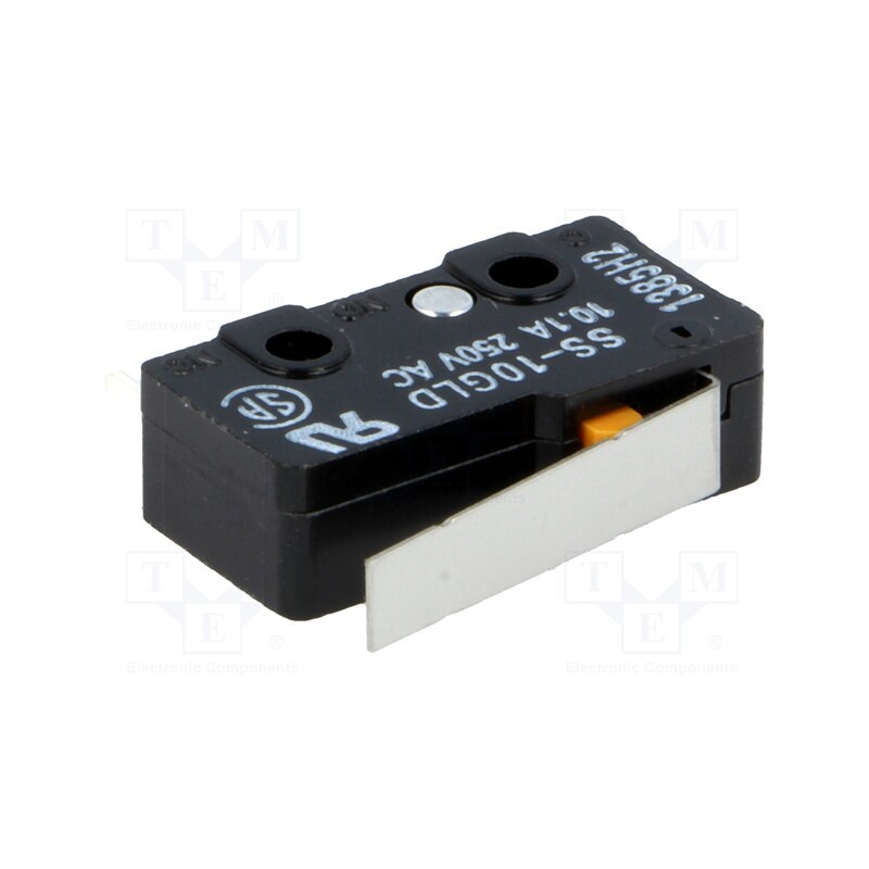 1 pcs x OMRON OCB - SS-10GLD - Microswitch SNAP ACTION, 10A/250VAC, with lever, SPDT, ON-(ON)