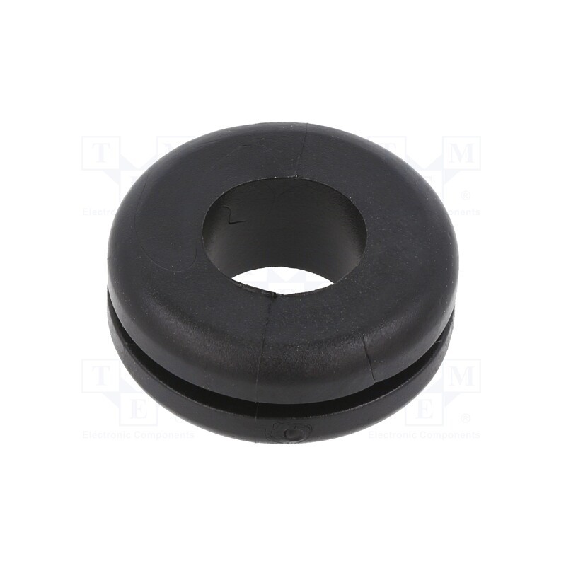 500 pcs x HELLERMANNTYTON - 633-01010 - Grommet, Ømount.hole: 19mm, Øhole: 12mm, PVC, black, -30÷60°C