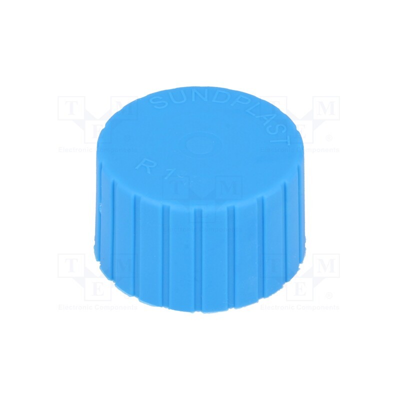 10 pcs x SUNDPLAST - 40030-02 -AS - Cap, Body: blue, Øint: 33.2mm, H: 23.1mm, push-in, SafeCAP, round