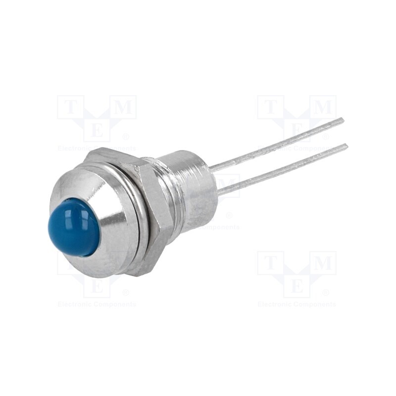 1 pcs x SIGNAL-CONSTRUCT - SMQS084 - Indicator: LED, prominent, blue, Ø8.2mm, IP40, for PCB, brass