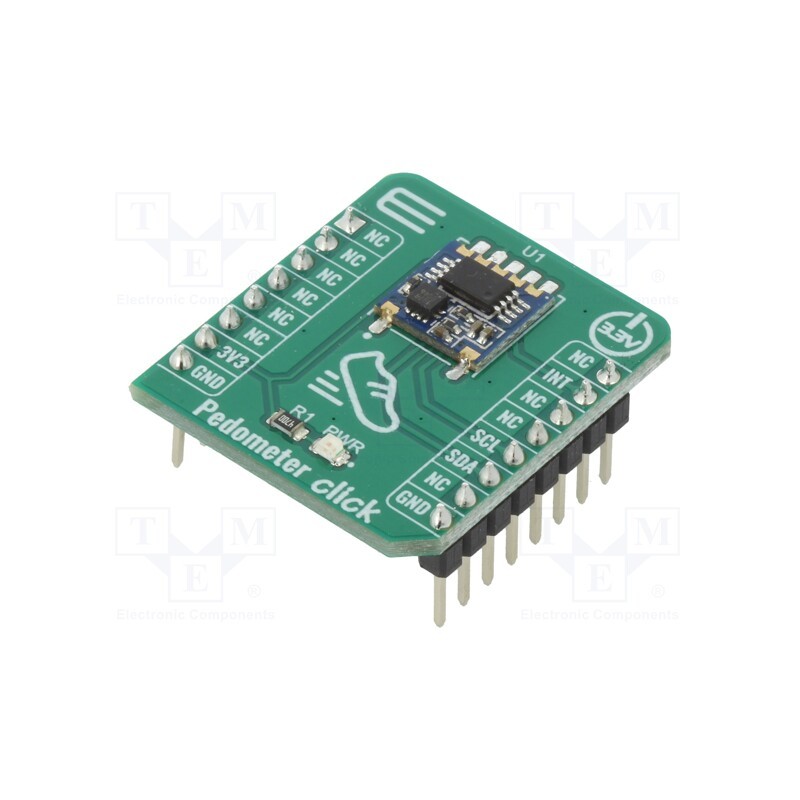 1 pcs x MIKROE - PEDOMETER CLICK - Click board, pedometer, I2C, STP201M, prototype board, 3.3VDC
