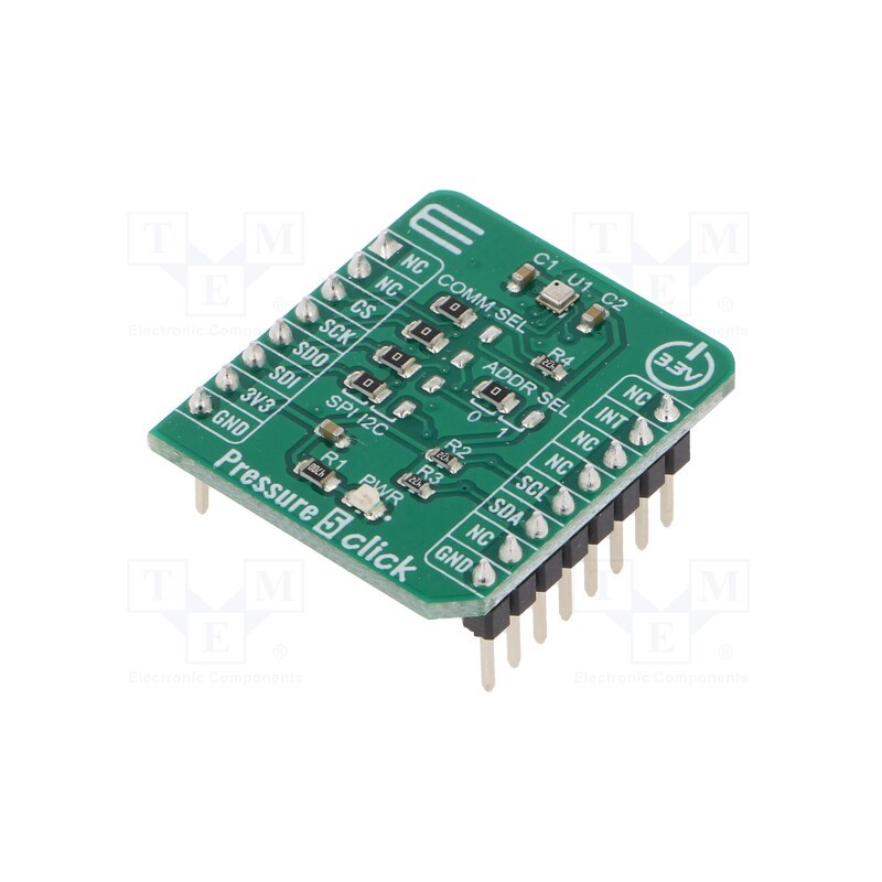 1 pcs x MIKROE - PRESSURE 5 CLICK - Click board, pressure sensor, I2C,SPI, BMP388, prototype board