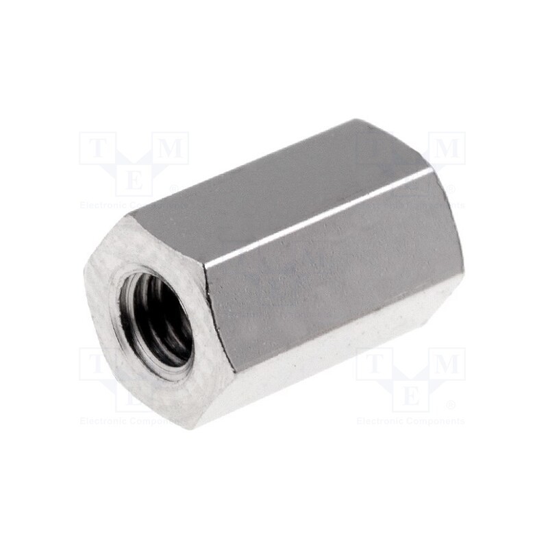 10 pcs x VOGT - M30008.00.65 - Screwed spacer sleeve, 8mm, Int.thread: M3, brass, nickel